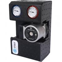 Насосная группа с термостатическим смесительным клапаном 3/4"с насосом Grundfos UPSO 15-65 130 Stout SDG-0002-002002