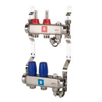 Коллектор с расходомерами,  дренажным краном и краном Маевского, 2 вых.