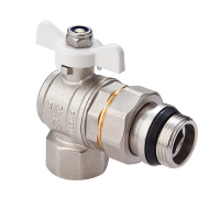 Кран-американка угловой  с кольцом 3/4" вн.-нар. бабочка