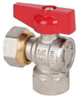 Кран шаровый полнопроходной угловой с накидной гайкой MVI 3/4", внутренняя-внутренняя, бабочка