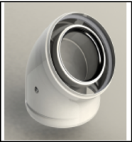 [GROPPALLI] [A03.010.000068] GROPPALLI Колено коаксиальное Ø 80/125 (45°) В/Н для конденсационных котлов {белый}