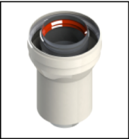 [GROPPALLI] [A03.005.000037] GROPPALLI Переходник коаксиальный с Ø 60/100 на Ø 80/125 для конвекционных котлов A03.005.000037 {белый}