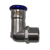 Пресс-угольник с НР укороченный MVI, 22х1/2" (нержавеющая сталь)