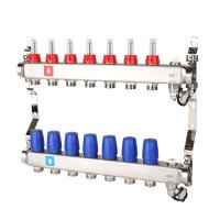 Коллектор с расходомерами,  дренажным краном и краном Маевского, 7 вых.