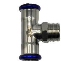 Пресс-тройник с НР MVI, 42х1 1/4" (нержавеющая сталь)