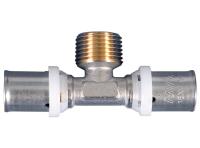 Пресс-фитинг тройник с переходом на наружную резьбу MVI 16х1/2"х16