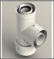 [GROPPALLI] [A03.002.000230] GROPPALLI Тройник коаксиальный с отводом конденсата для конденсационных котлов Ø 60/100 {белый}