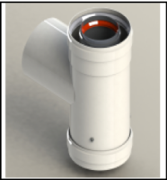 [GROPPALLI] [A03.001.001492] GROPPALLI Тройник коаксиальный с отводом конденсата для  конвекционных котлов Ø 60/100 {белый}