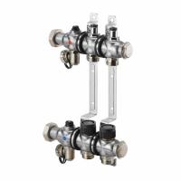 Коллекторная группа Oventrop Multidis SF 7 выхода 3/4" ЕК, нержавеющая сталь, со встроенными регулирующими вставками 1404557