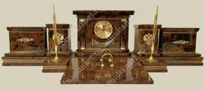 Настольный набор руководителя ObsidianArt «Фока» из обсидиана